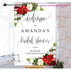 Winter Bridal Shower welcome sign template,Bridal Shower welcome sign,(154)
